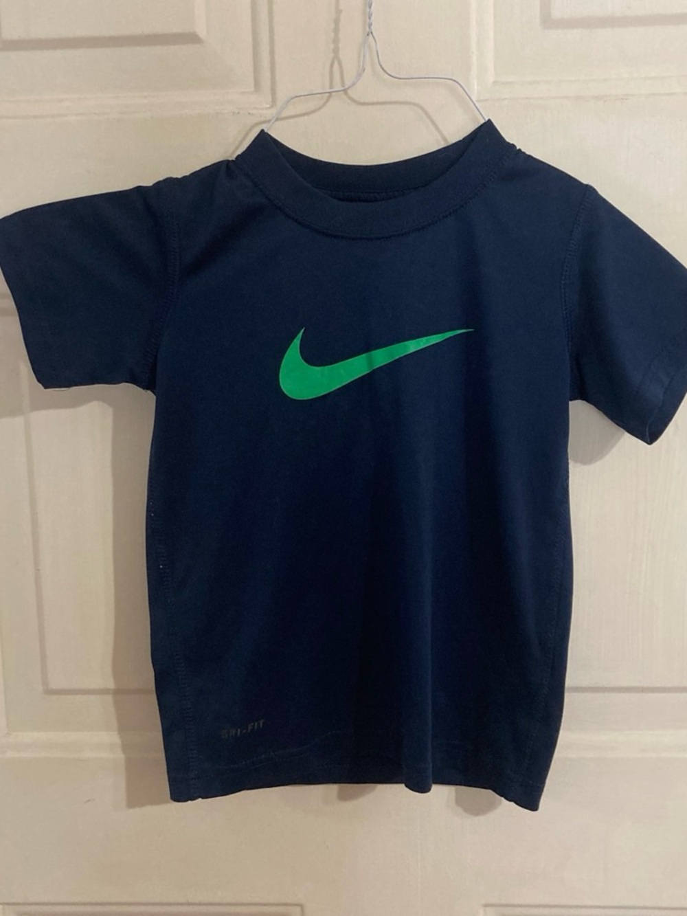 Nike Navy Short Sleeve Tee with Green Swoosh